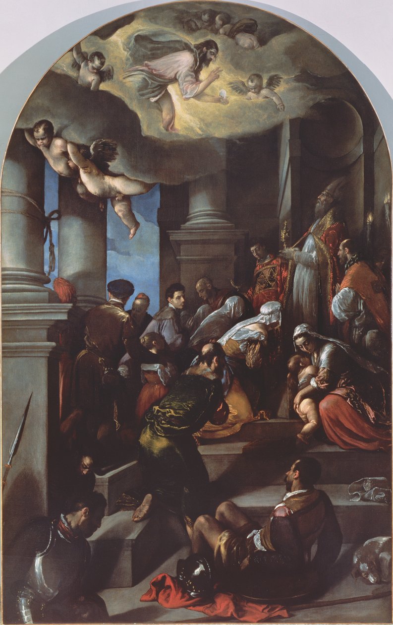 Sv. Eleutherius žehná zbožnému (oltářní obraz) od Jacopo Bassano