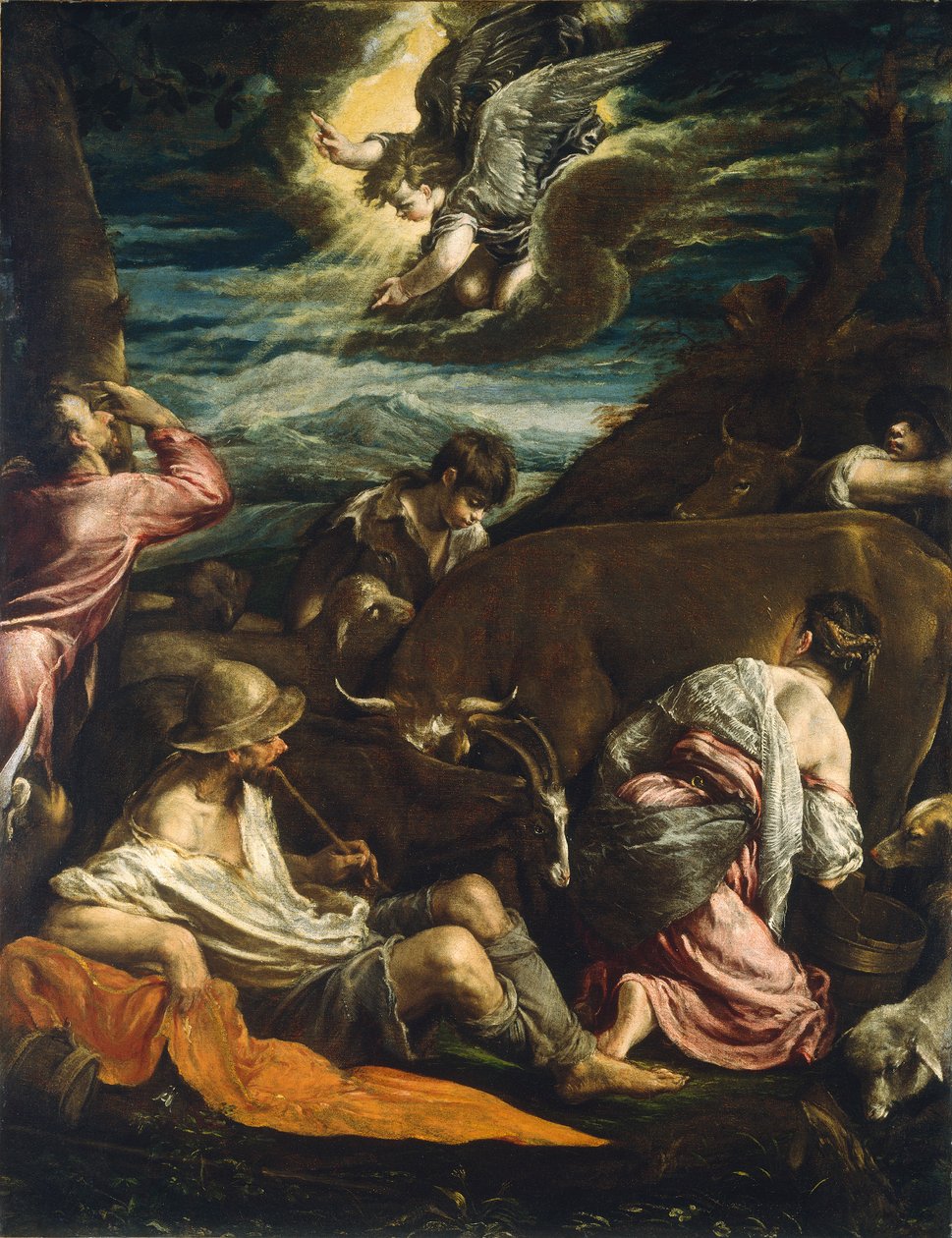 Zvěstování pastýřům, c.15551560 od Jacopo Bassano