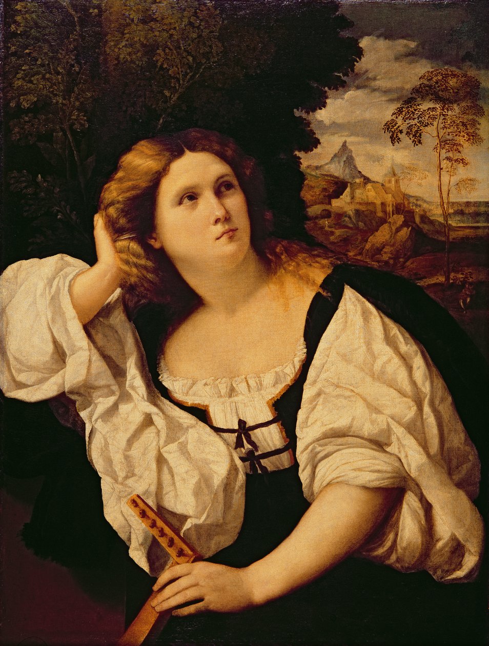 Dáma s loutnou, kolem 1520-25 od Jacopo Palma