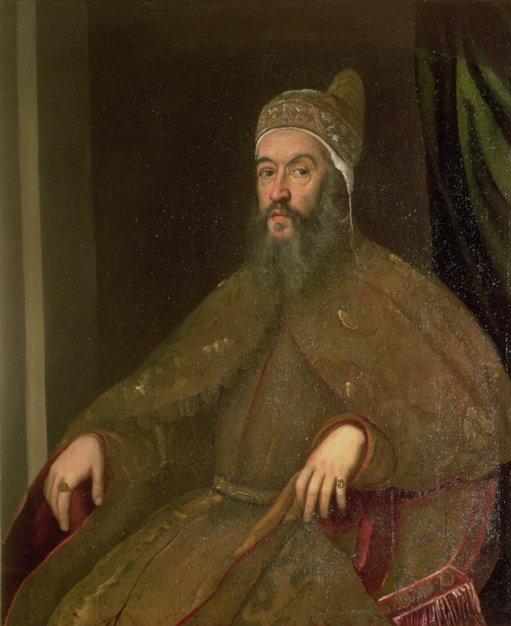 Doge Alvise Mocenigo (dóže z let 1570-77) od Jacopo Robusti Tintoretto