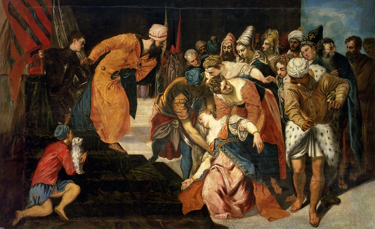 Ester před Ahasverem, 1548 od Jacopo Robusti Tintoretto