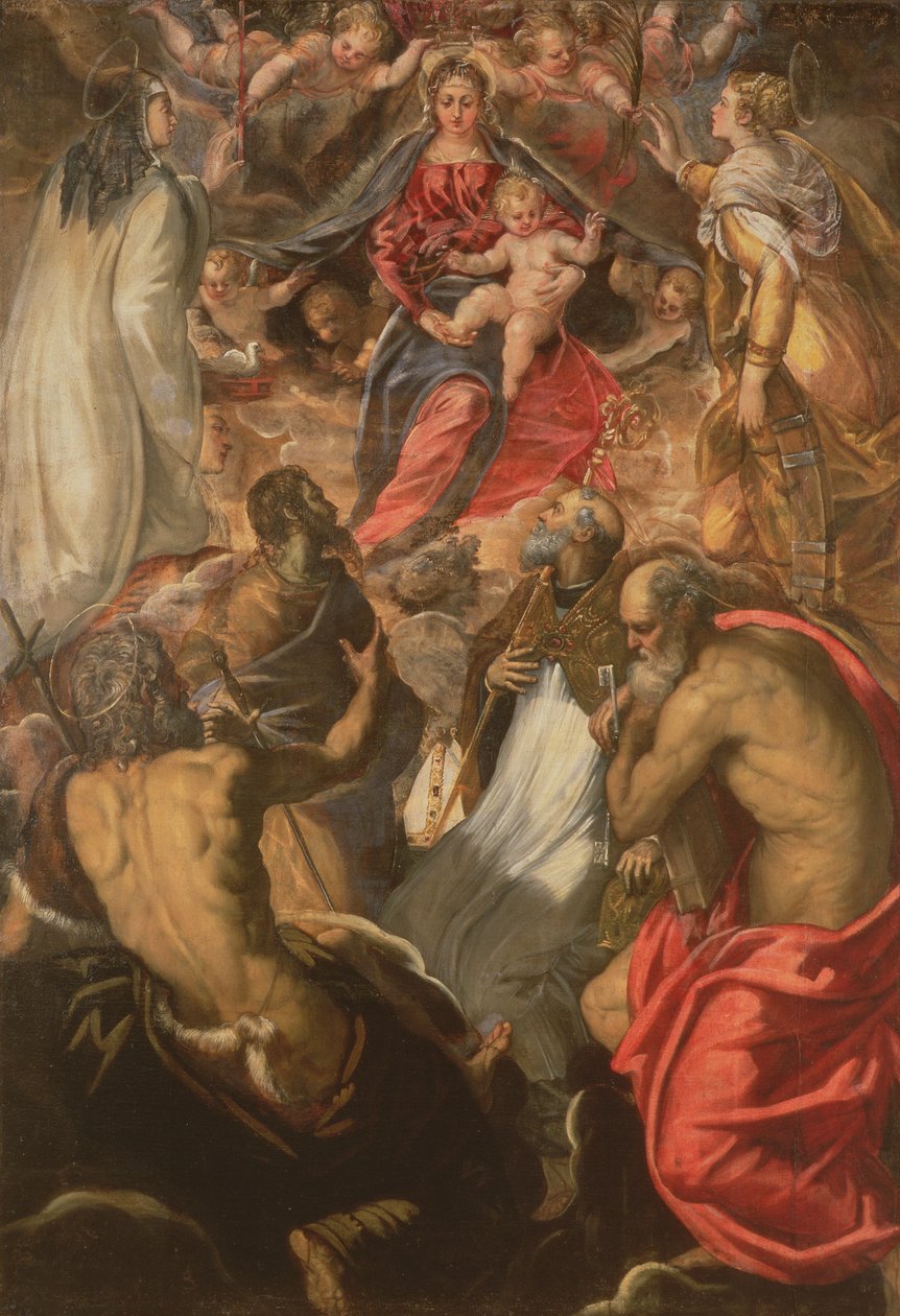 Madona a dítě se svatými od Jacopo Robusti Tintoretto
