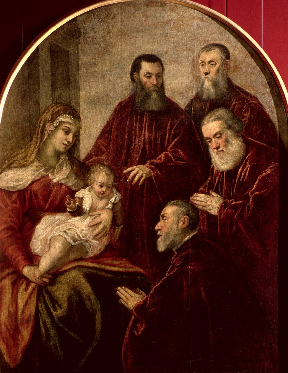 Madonna a dítě se čtyřmi státníky od Jacopo Robusti Tintoretto