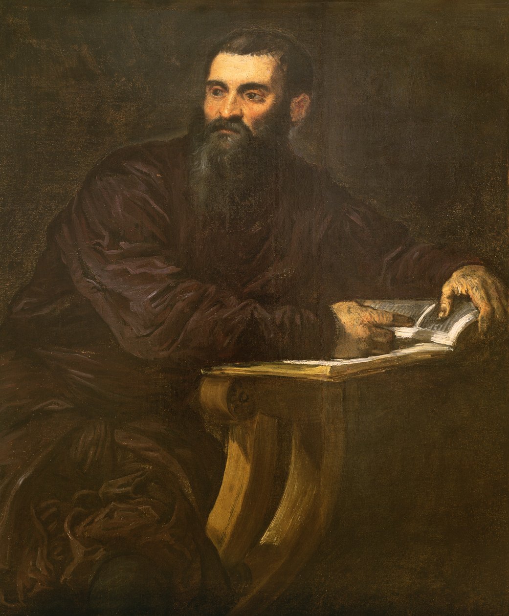 Portrét vousatého muže s knihou od Jacopo Robusti Tintoretto