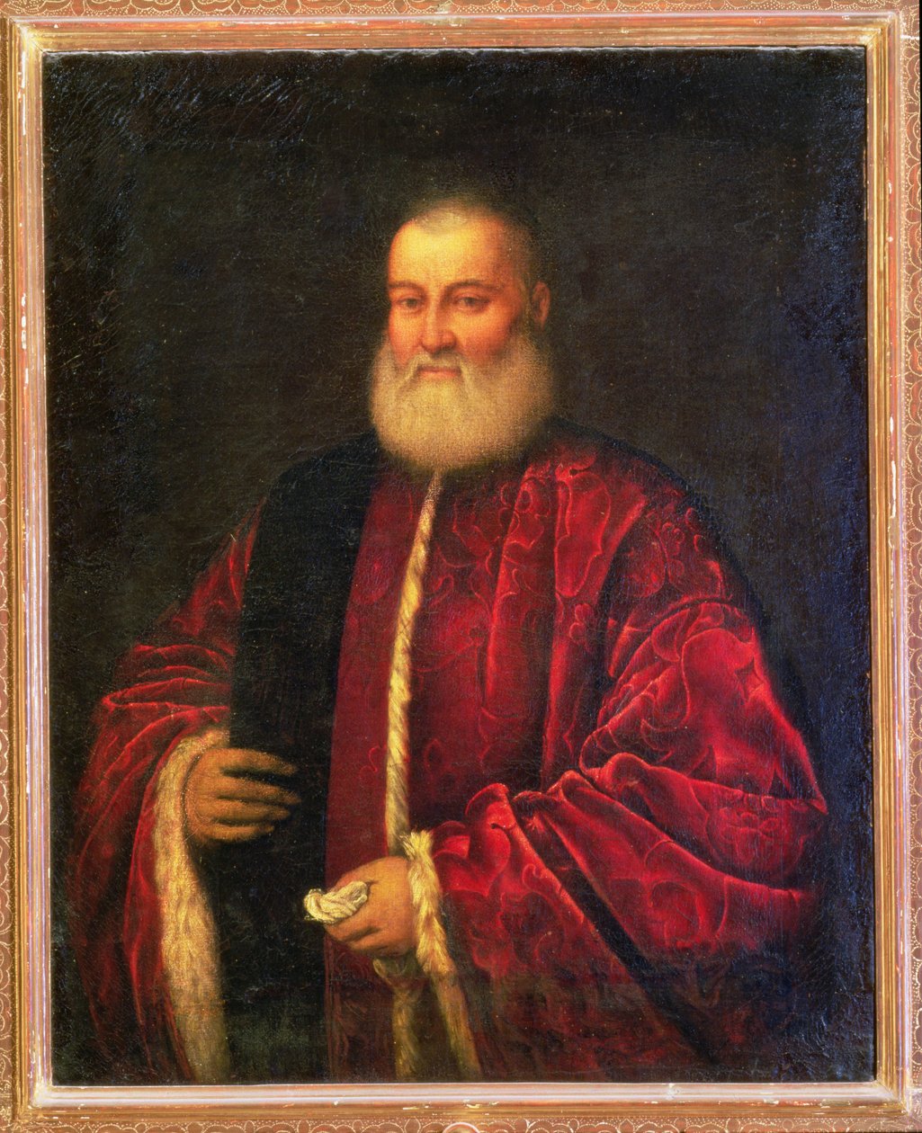 Portrét starého muže v červeném hábitu od Jacopo Robusti Tintoretto