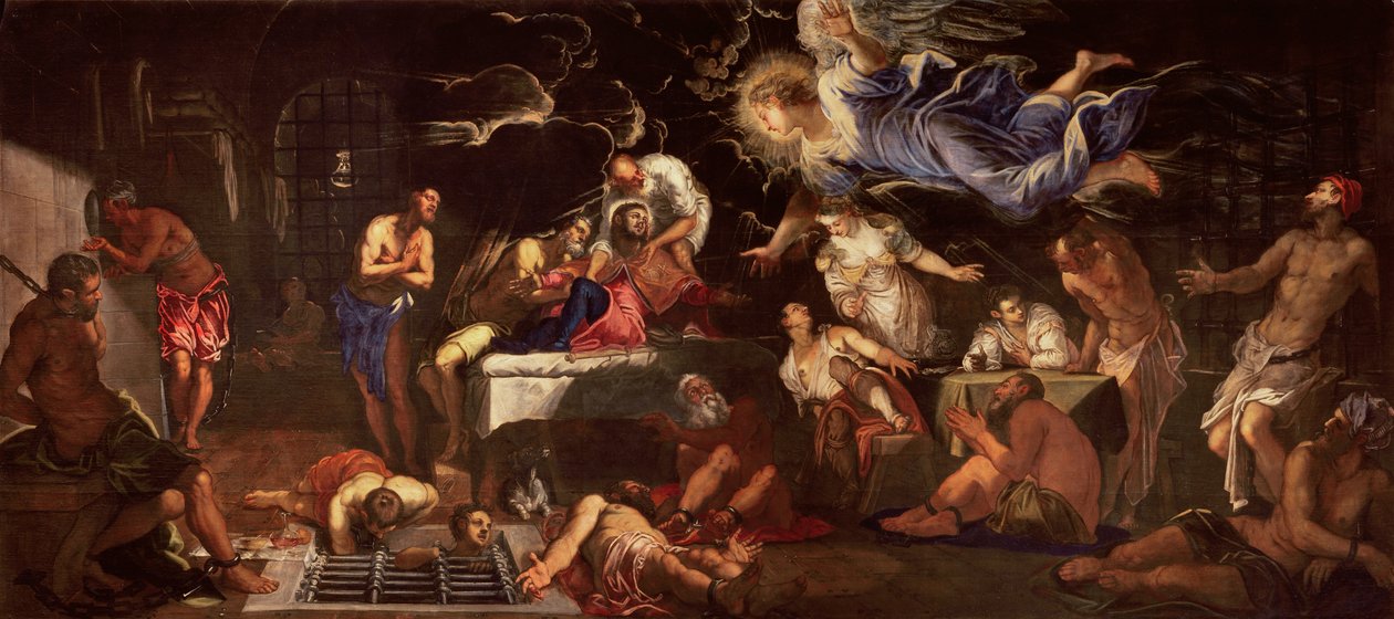 Saint Roch uvězněn, kolem roku 1575 od Jacopo Robusti Tintoretto