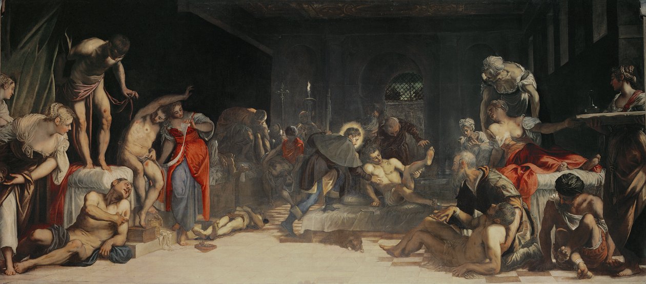 Svatý Roch léčí mor od Jacopo Robusti Tintoretto