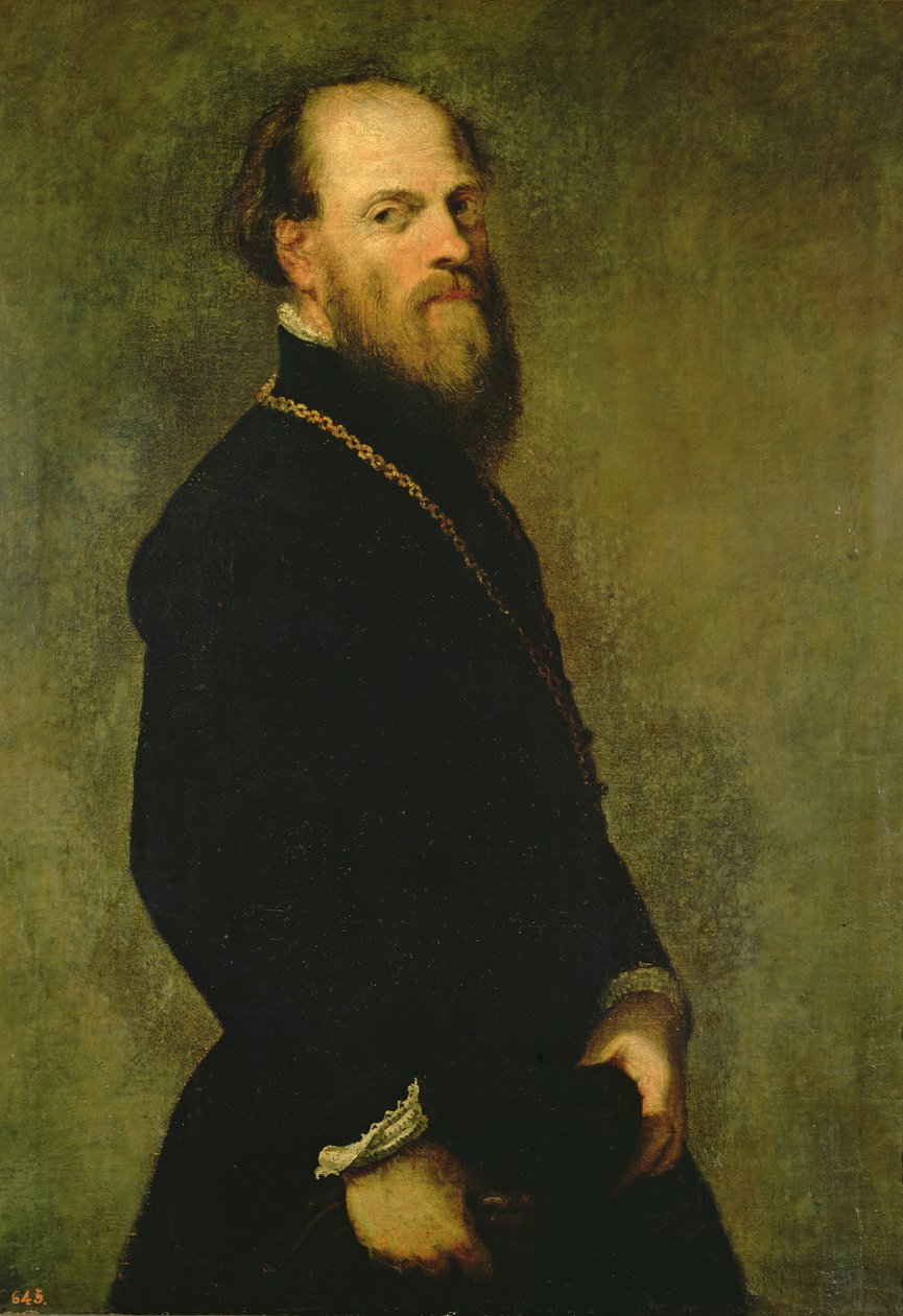 Muž se zlatým řetězem, kolem roku 1550 od Jacopo Robusti Tintoretto