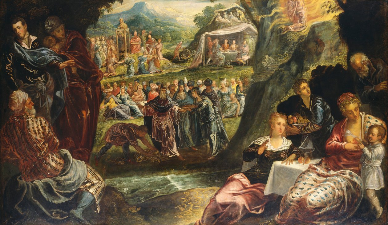 Uctívání zlatého telete, c.1560 od Jacopo Robusti Tintoretto