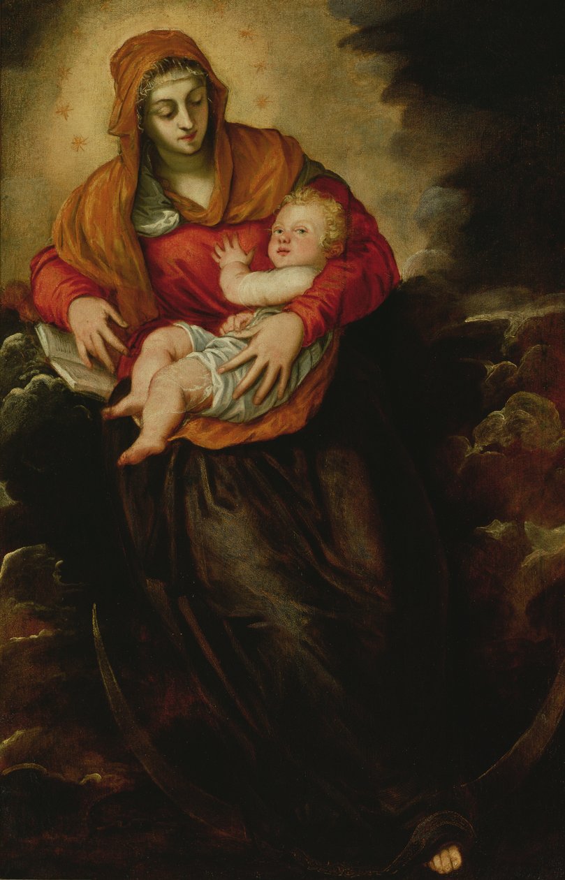 Panna a dítě, známé jako Neposkvrněné početí od Jacopo Robusti Tintoretto