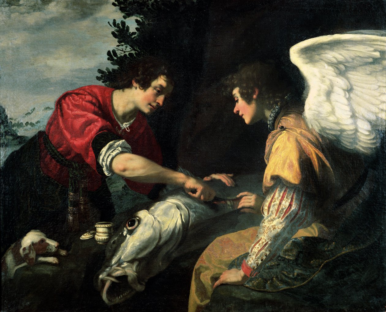 Tobiáš a archanděl Rafael od Jacopo Vignali