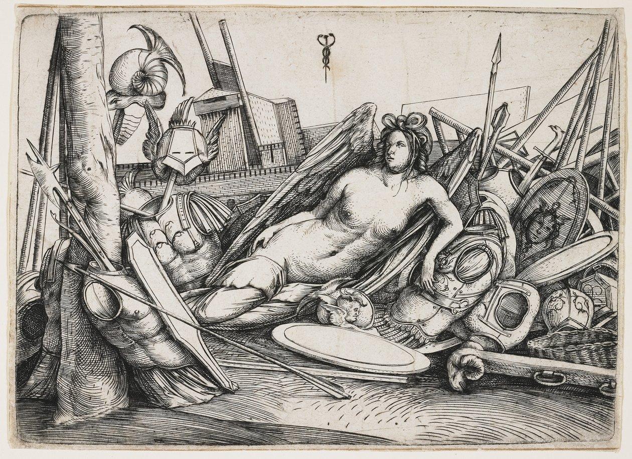 Vítězství ležící uprostřed trofejí, c. 1510 od Jacopo de Barbari