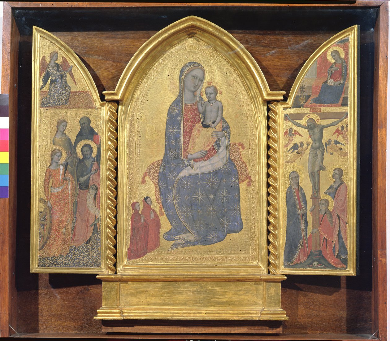 Panna a dítě, Zvěstování a ukřižování (tempera na panelu) od Jacopo di Cione