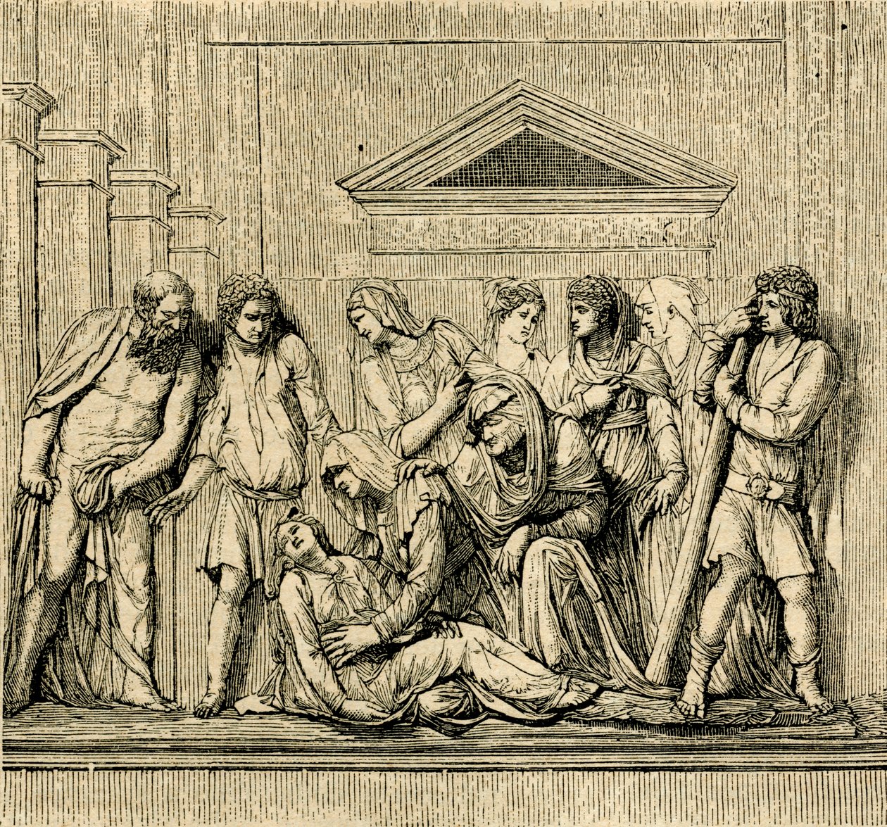 Svatý Antonín oživuje utopenou ženu, mramorový reliéf od Jacopo Sansovino (1486-1570), bazilika svatého Antonína Paduánského, Padova, Veneto, Itálie od Jacopo (1486 1570) Sansovino