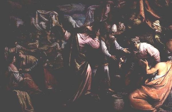 Manna v divočině od Jacopo Bassano