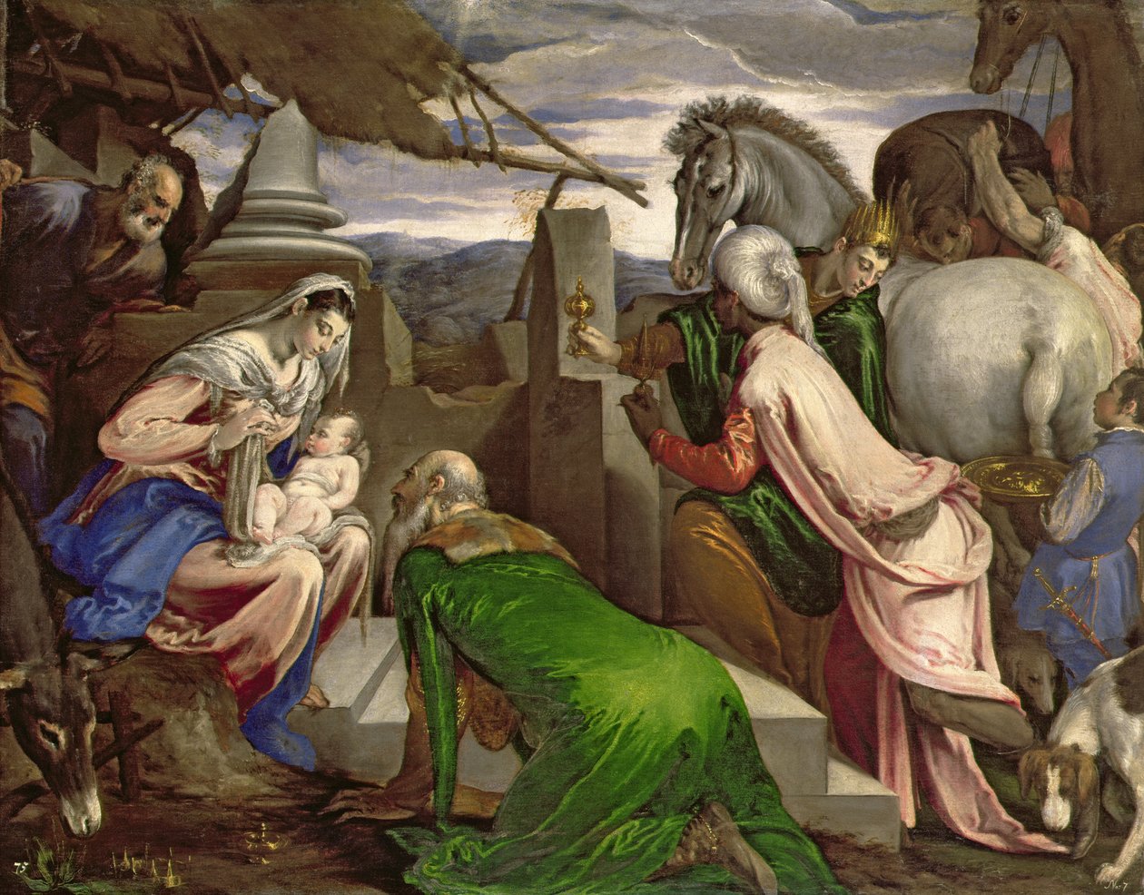 Klanění tří králů od Jacopo Bassano