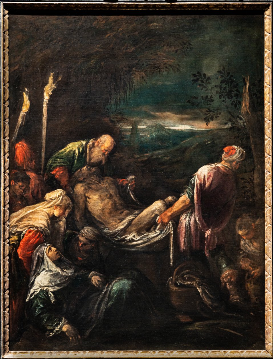 Pohřeb těla Kristova, kolem roku 1580 (olej na plátně) od Jacopo (1510 92) Bassano