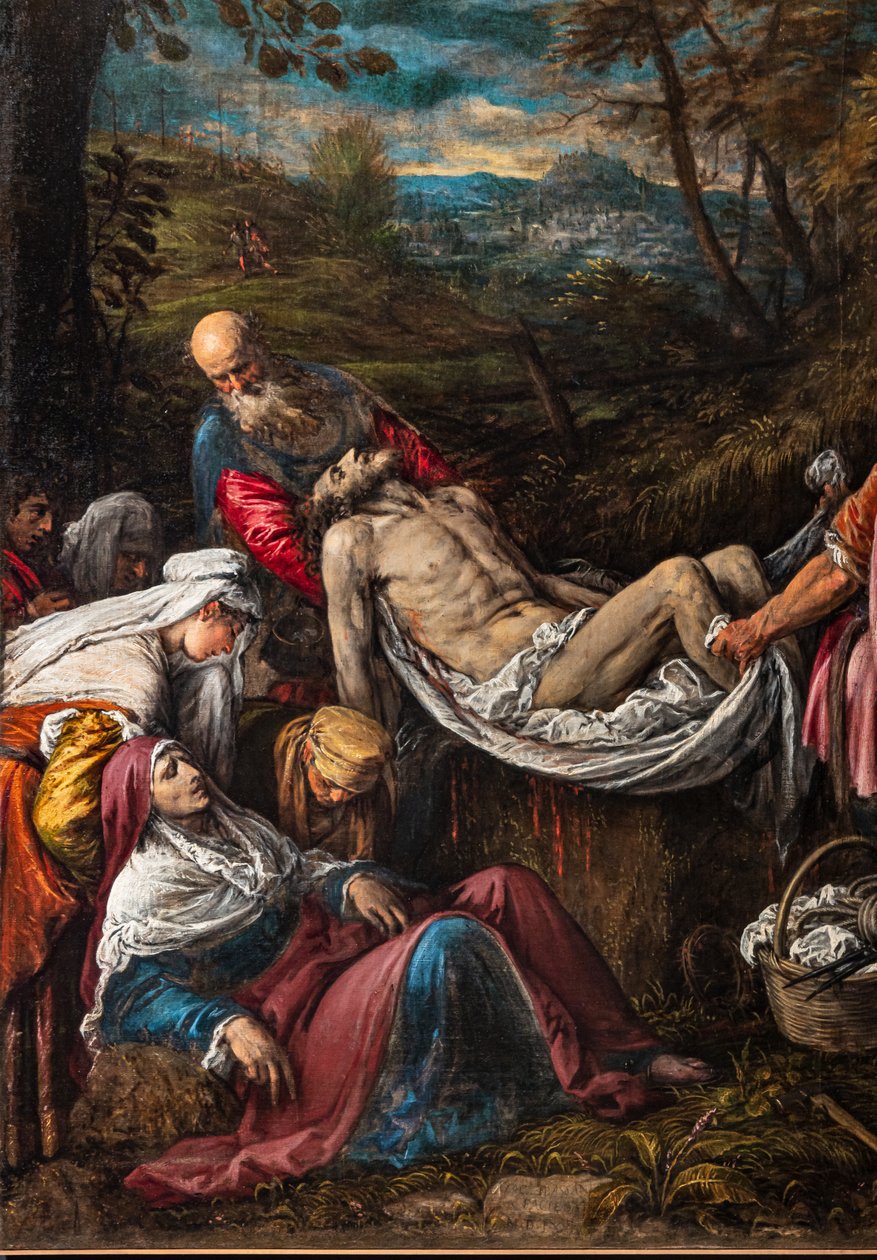 Pohřeb těla Kristova, detail od Jacopo (1510 92) Bassano