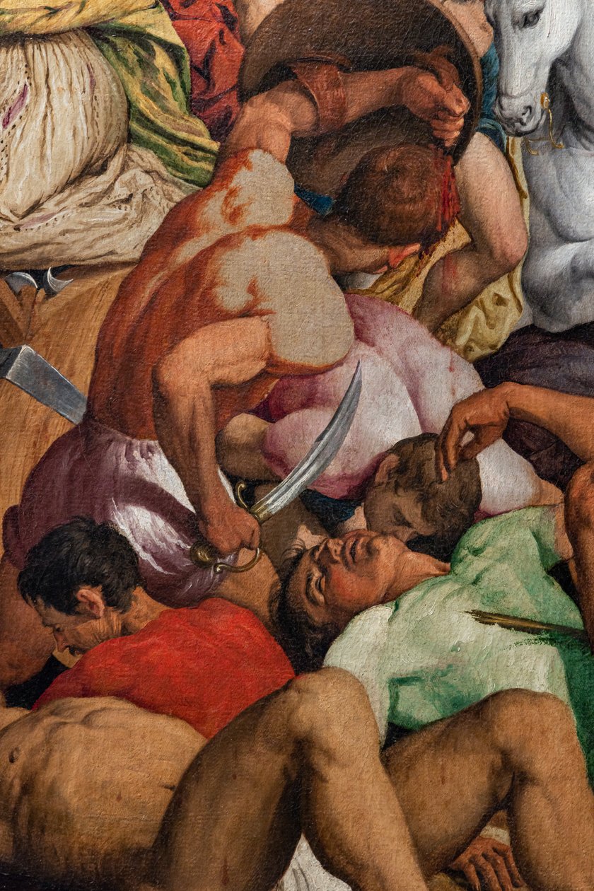 Umučení svaté Kateřiny Alessandrie, detail od Jacopo (1510 92) Bassano