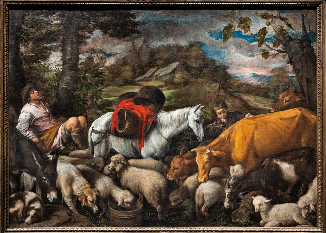 Pastorační (Bílý kůň) od Jacopo (1510 92) Bassano