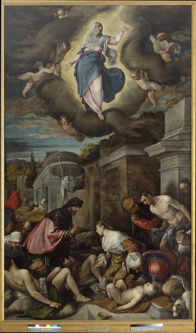 St. Roch navštěvuje oběti moru, kolem roku 1575 (olej na plátně) od Jacopo Bassano