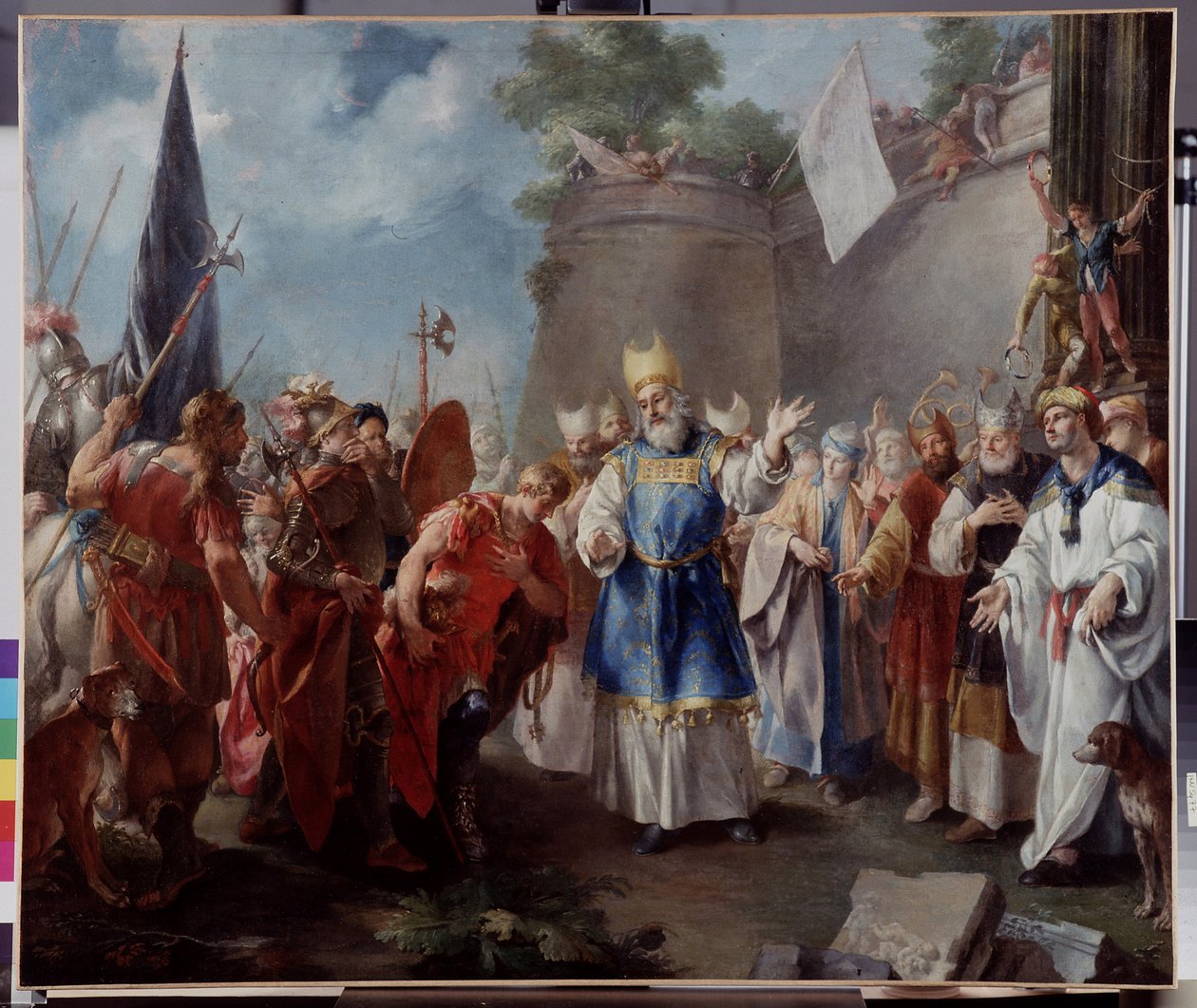 Císař Alexandr vzdává hold veleknězi Jaddusovi. Obraz připisovaný Jacopo Amigoni (nebo Giacomo Amiconi od Jacopo Amigoni