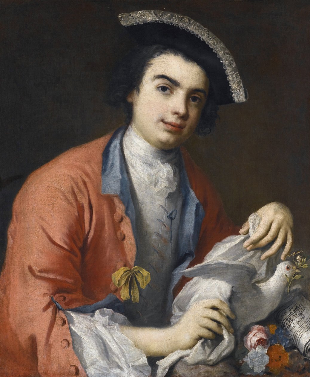 Portrét Carla Broschi dit Farinelli, kontraalt a sopránový zpěvák, italský kastrát - Portrét Carla Broschiho (1705-1782), známého jako Farinelli od Amigoni, Jacopo (1675-1752). Olej na plátně, rozměr: 76x63,5 - soukromá sbírka od Jacopo Amigoni