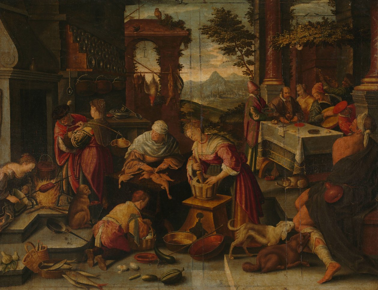 Lazar a bohatý muž od Jacopo Bassano (copy after)