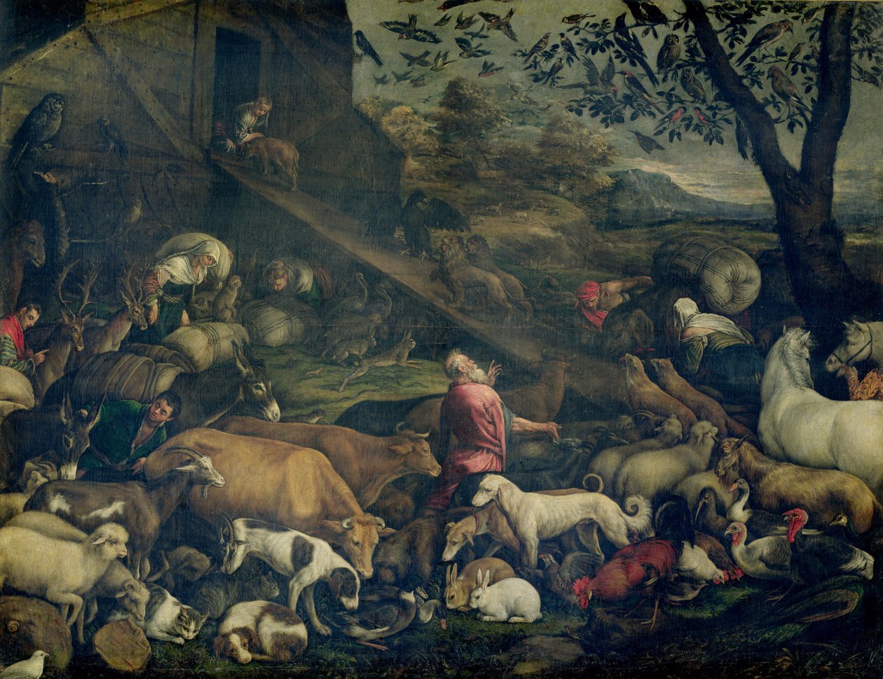Zvířata vstupující do archy od Jacopo Bassano