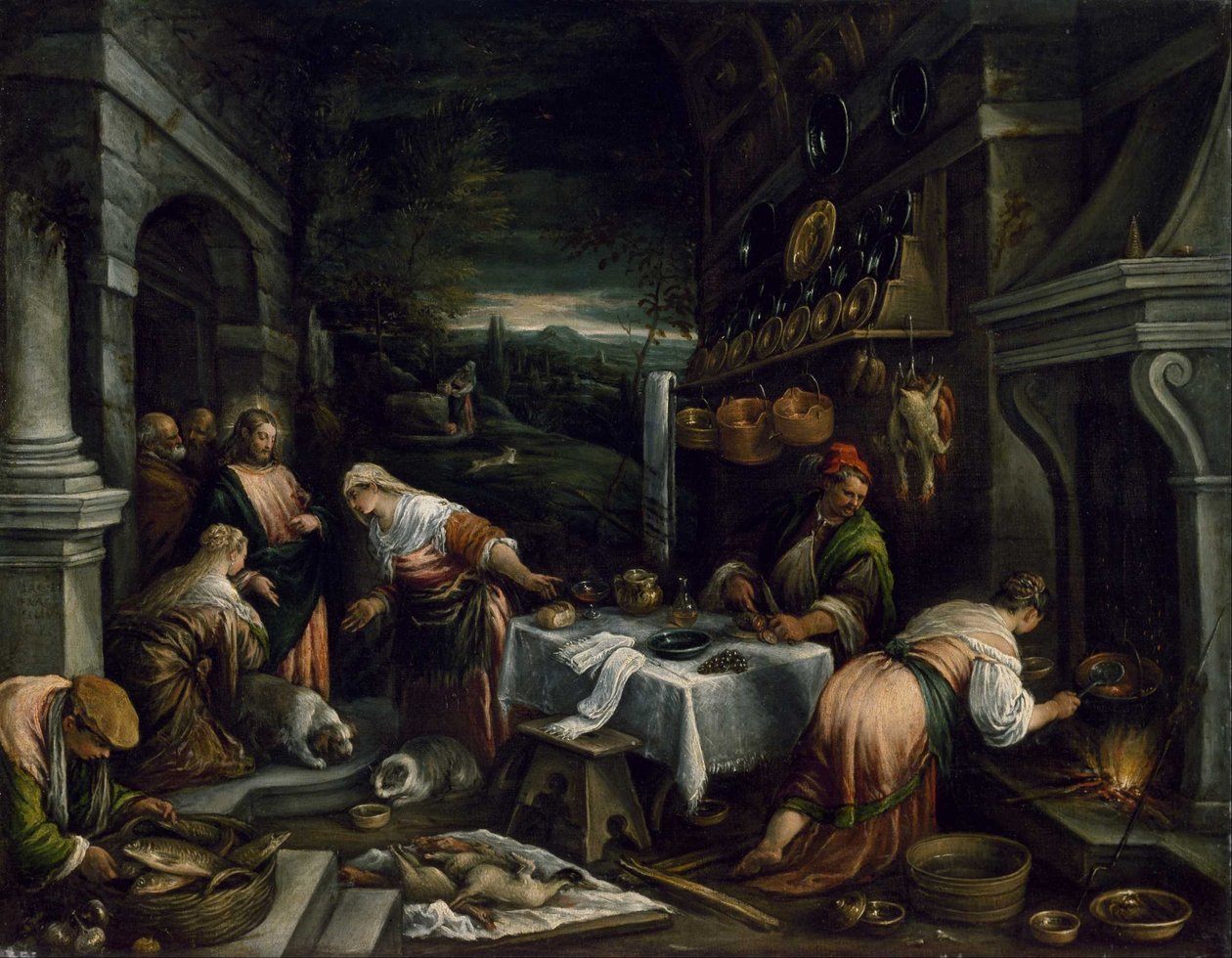 Kristus v domě Marie, Marty a Lazara od Jacopo Bassano