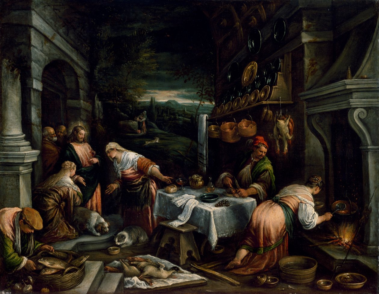 Kristus v domě Marie, Marty a Lazara od Jacopo Bassano
