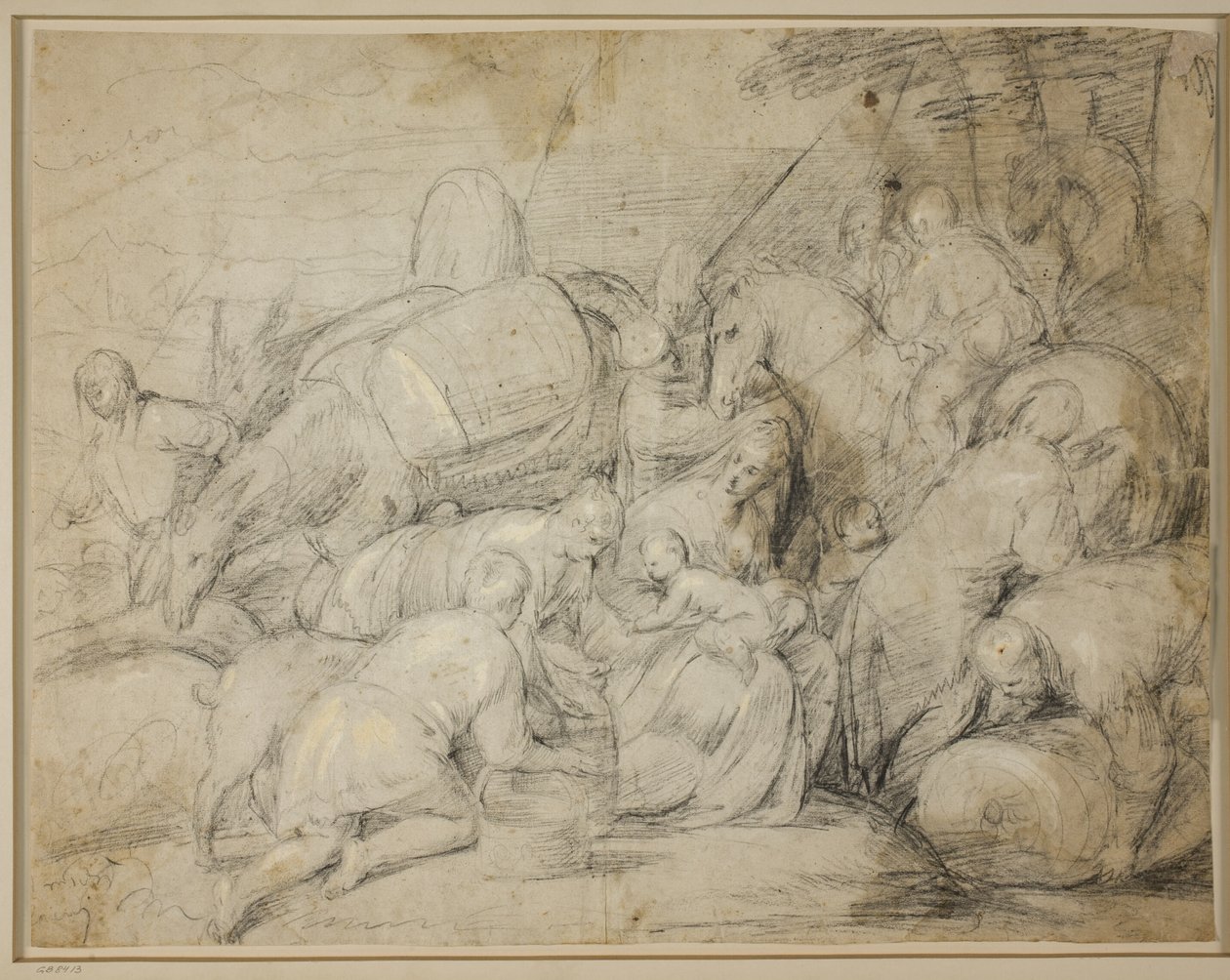 Jakubova cesta do Egypta od Jacopo Bassano
