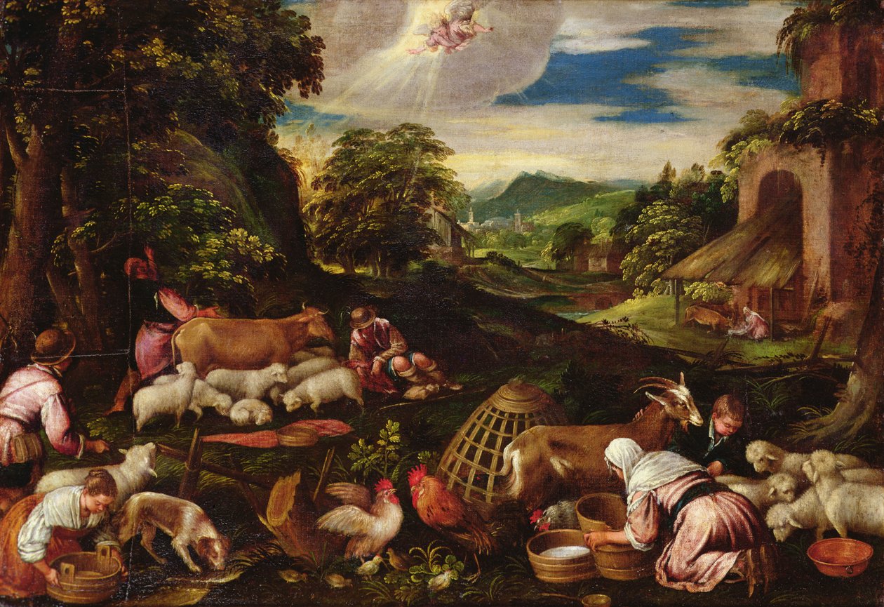 Zvěstování pastýřům od Jacopo Bassano