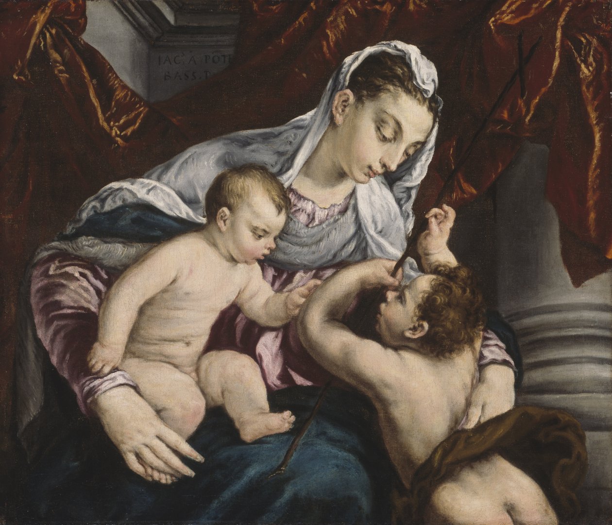Panna a dítě s mladým svatým Janem Křtitelem, 1560/65 od Jacopo Bassano