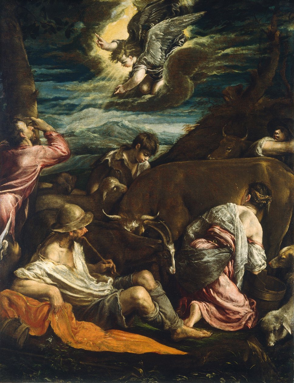 Zvěstování pastýřům, pravděpodobně 15551560. od Jacopo Bassano il vecchio