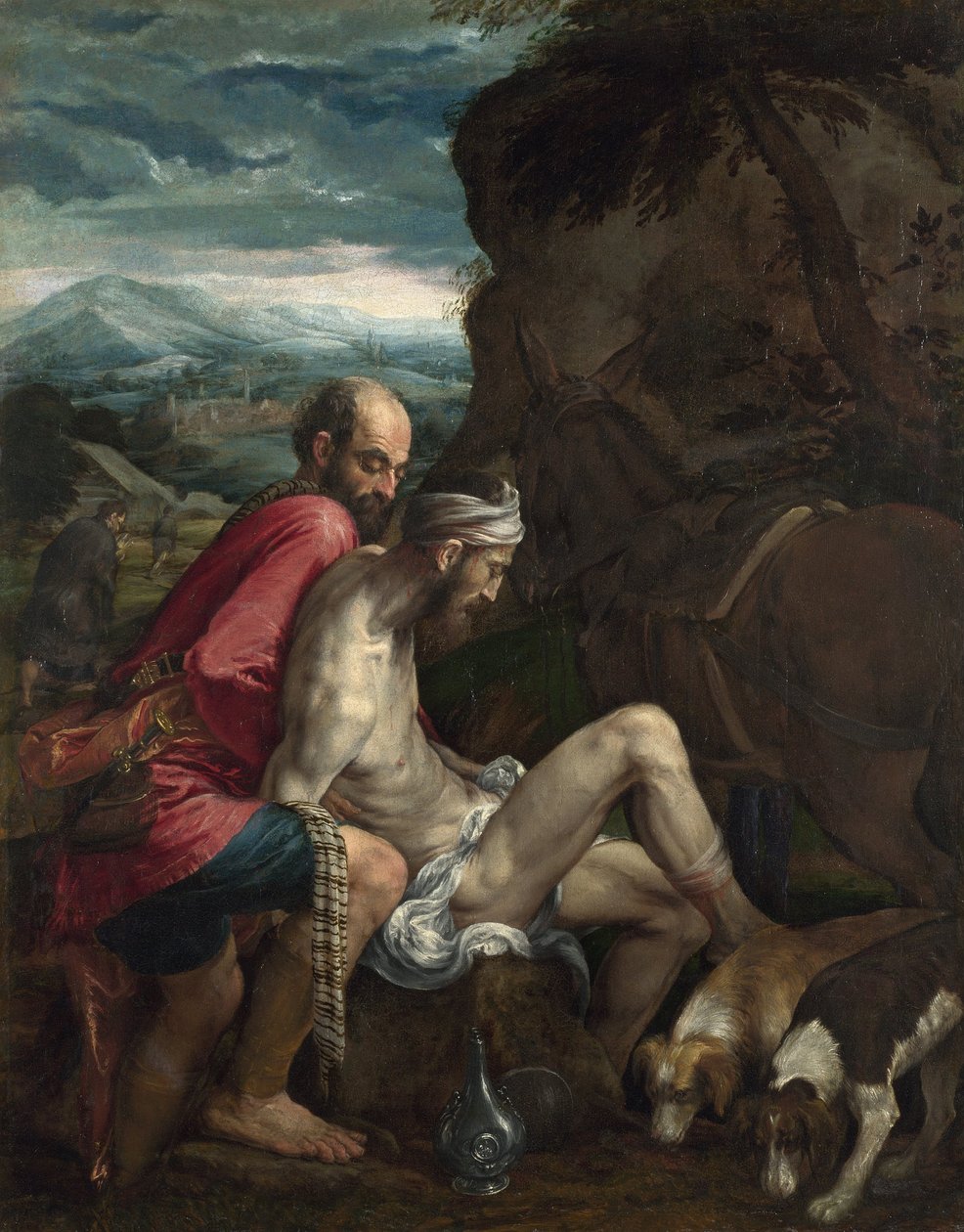 Dobrý Samaritán, asi 1562-1563 od Jacopo Bassano il vecchio