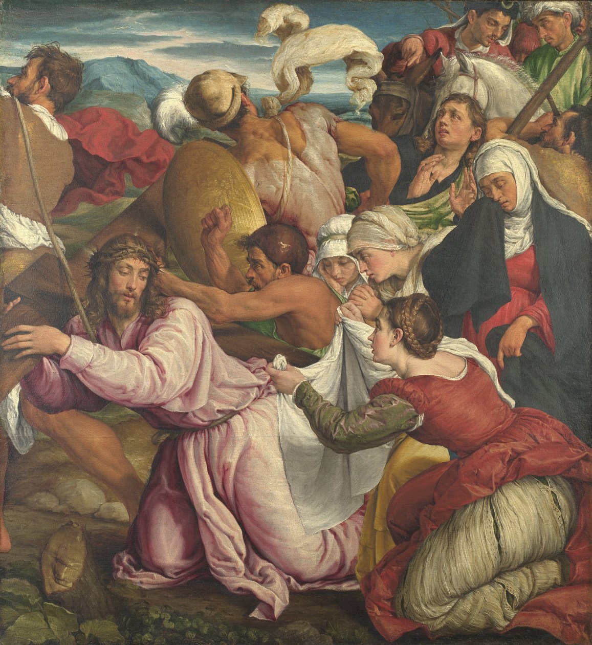 Cesta na Kalvárii, cca 1545 od Jacopo Bassano il vecchio