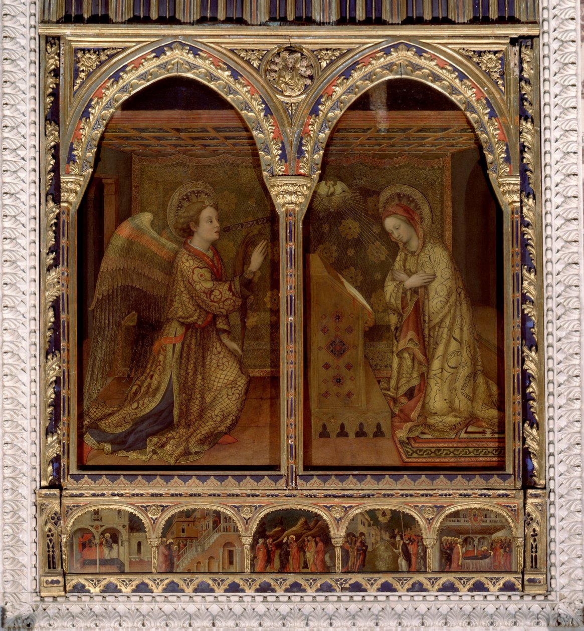 Zvěstování. Holubice Ducha svatého. (Malování od Jacopo Bellini