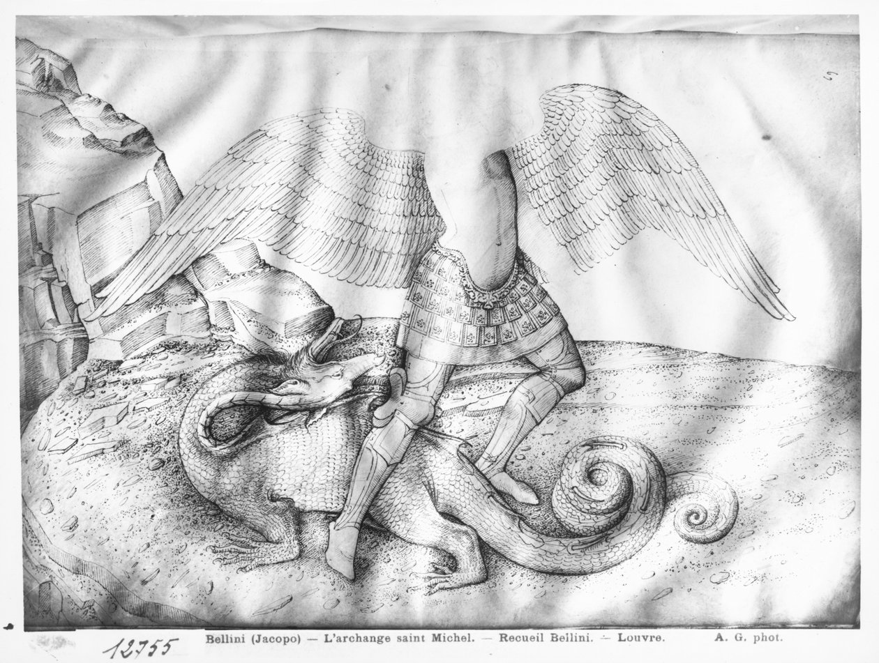 Archanděl St. Michael, kolem 1450 (inkoust na pergamenu) od Jacopo Bellini