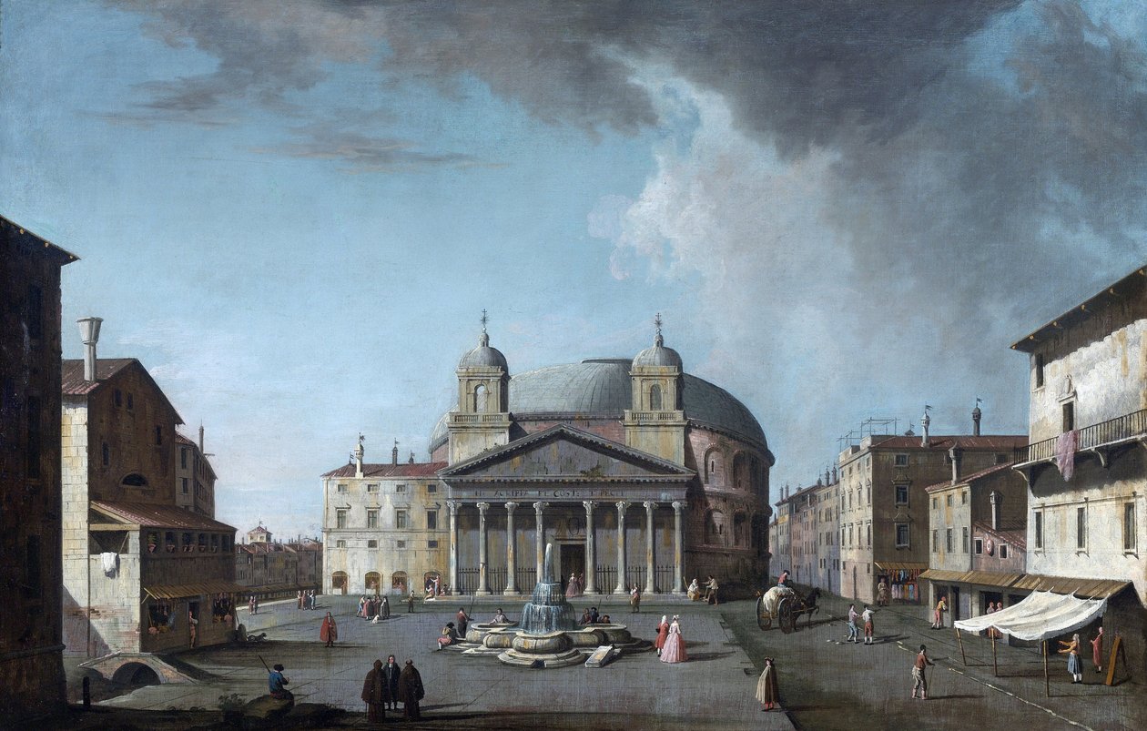Pohled na Pantheon v Římě par Fabris, Jacopo (1689-1761). Olej na plátně, rozměr : 73x112,4, , Soukromá sbírka od Jacopo Fabris