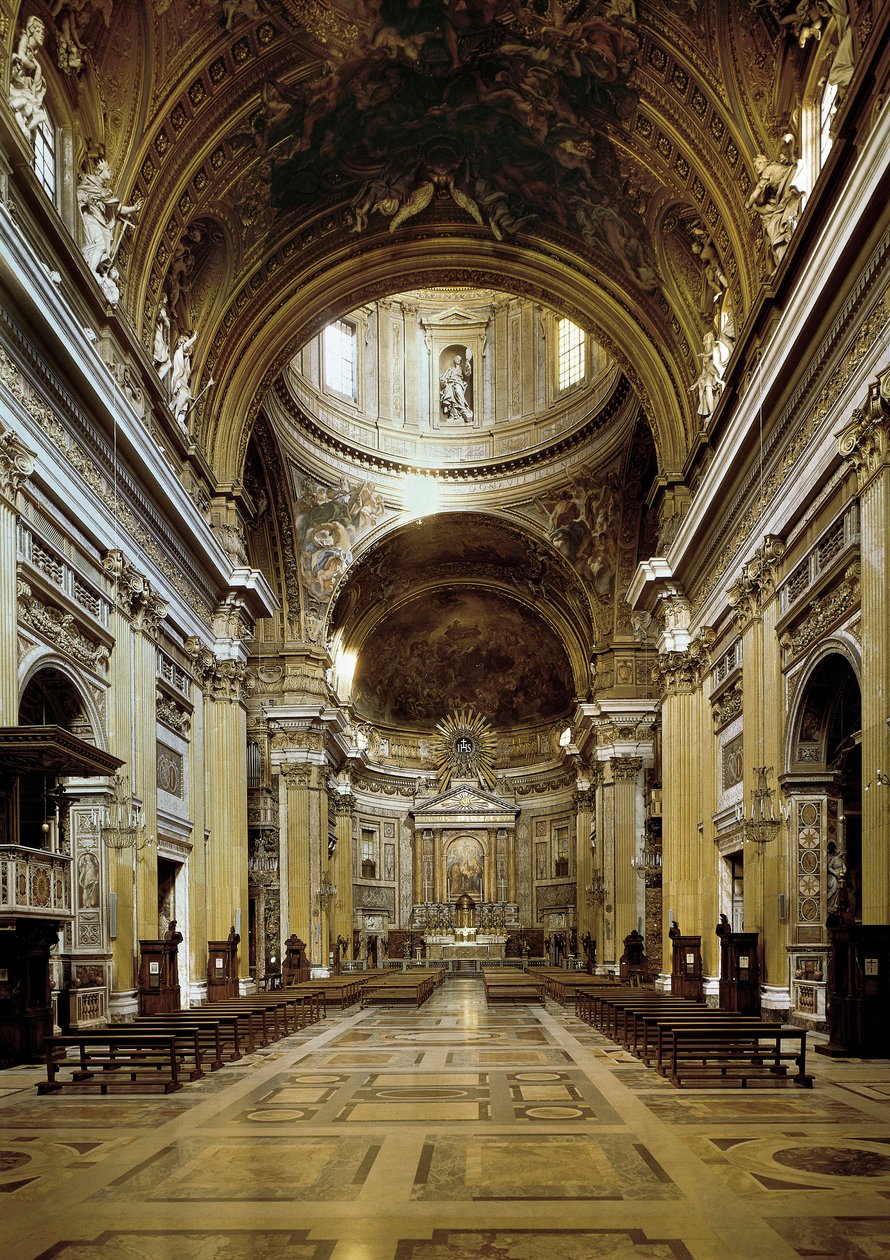 Vnitřní pohled na Chiesa del Gesu, postavený 1568-75 od Jacopo Vignola