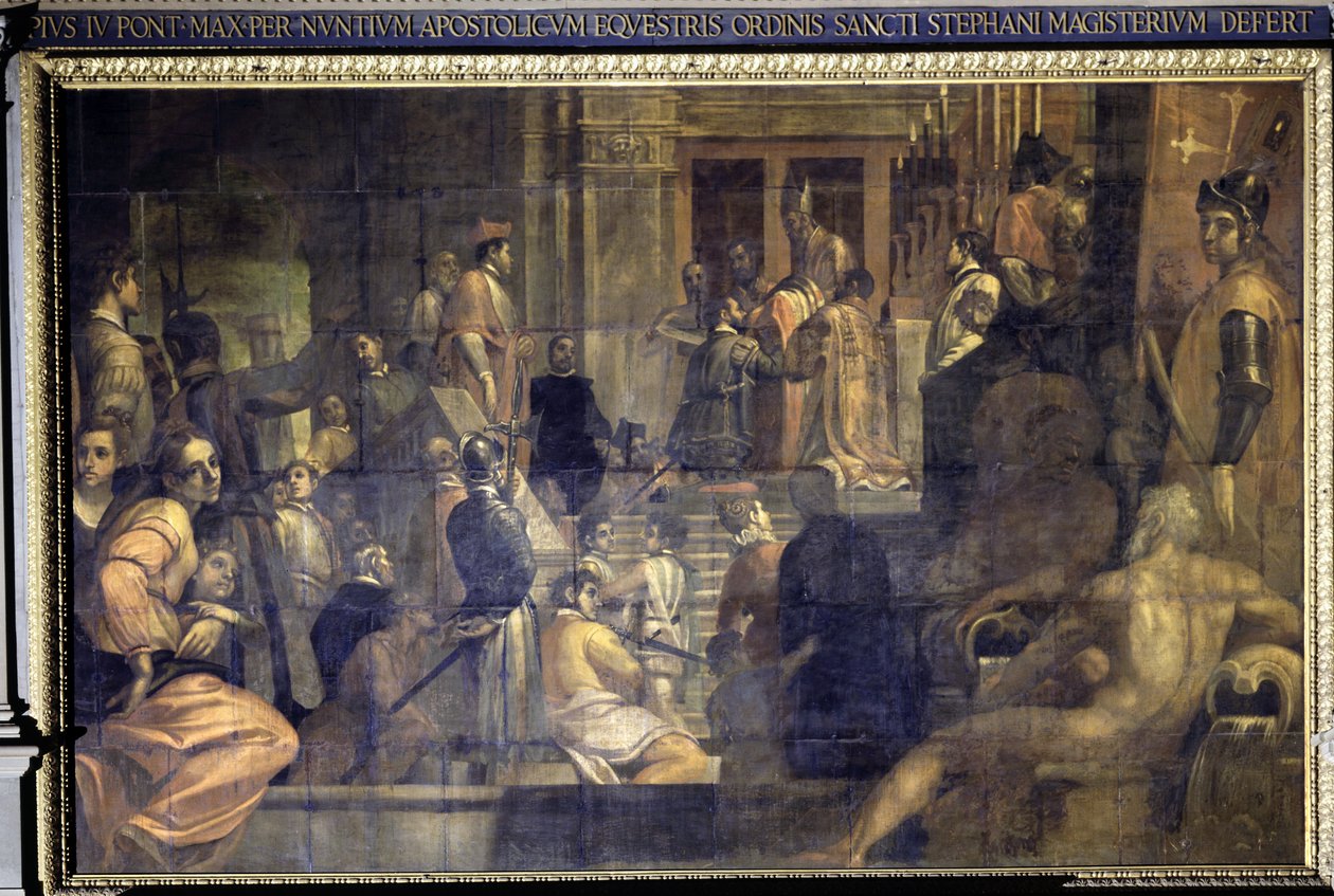 Cosimo I. de Medici zakládající Řád svatého Štěpána od Jacopo Ligozzi