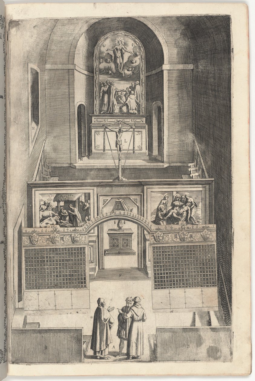 Interiér kostela minor [deska F] od Jacopo Ligozzi