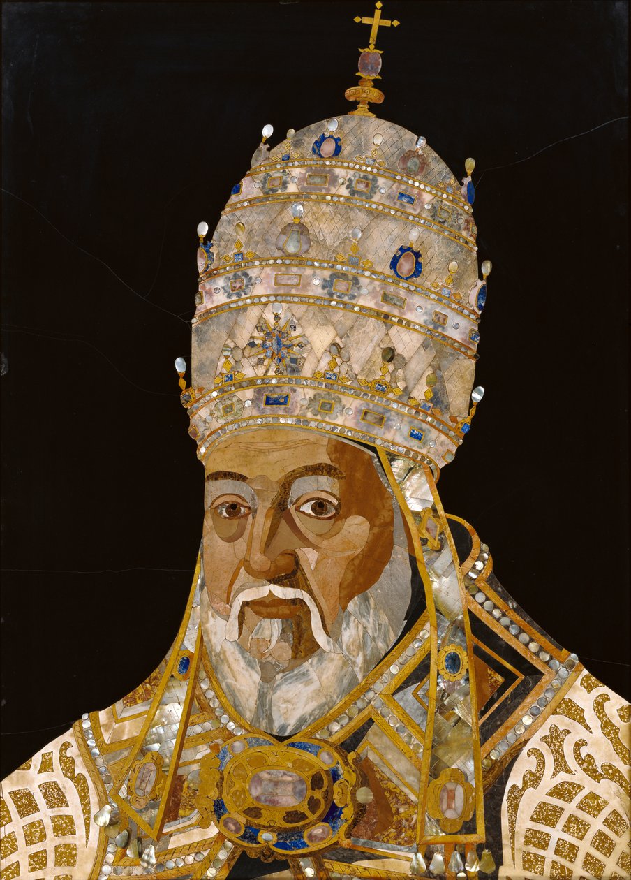 Portrét papeže Klementa VIII., 1600-1 (pietra dura) od Jacopo Ligozzi