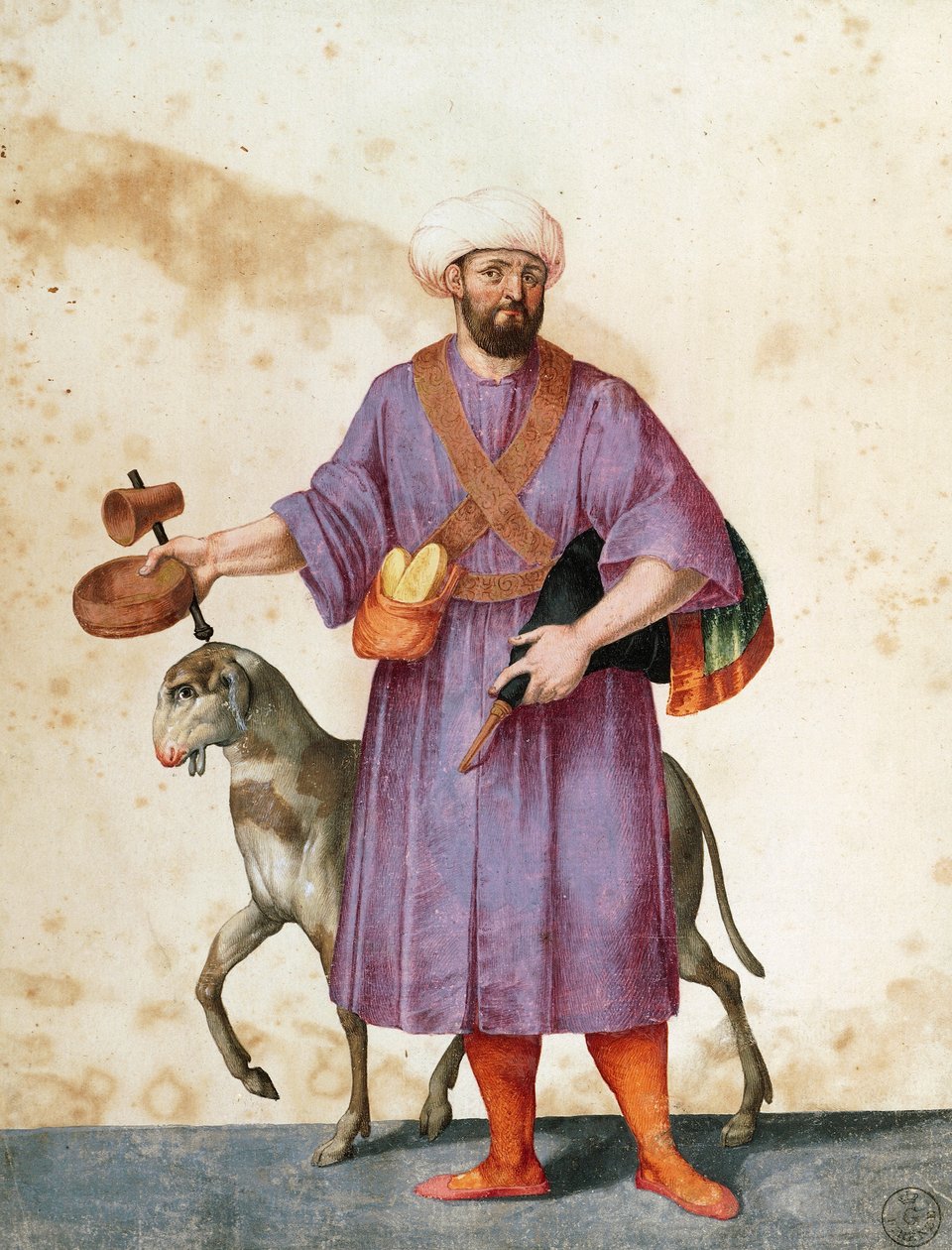 Turecký ovčák s ovečkami, kresba Jacopo Ligozzi (1547-1627) od Jacopo Ligozzi