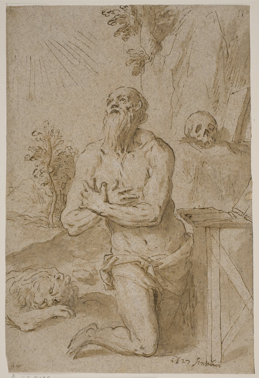 Svatý Jeroným v poušti od Jacopo Palma