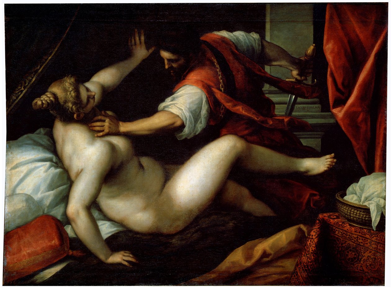 Tarquinius a Lucretia, 16. nebo začátek 17. století od Jacopo Palma