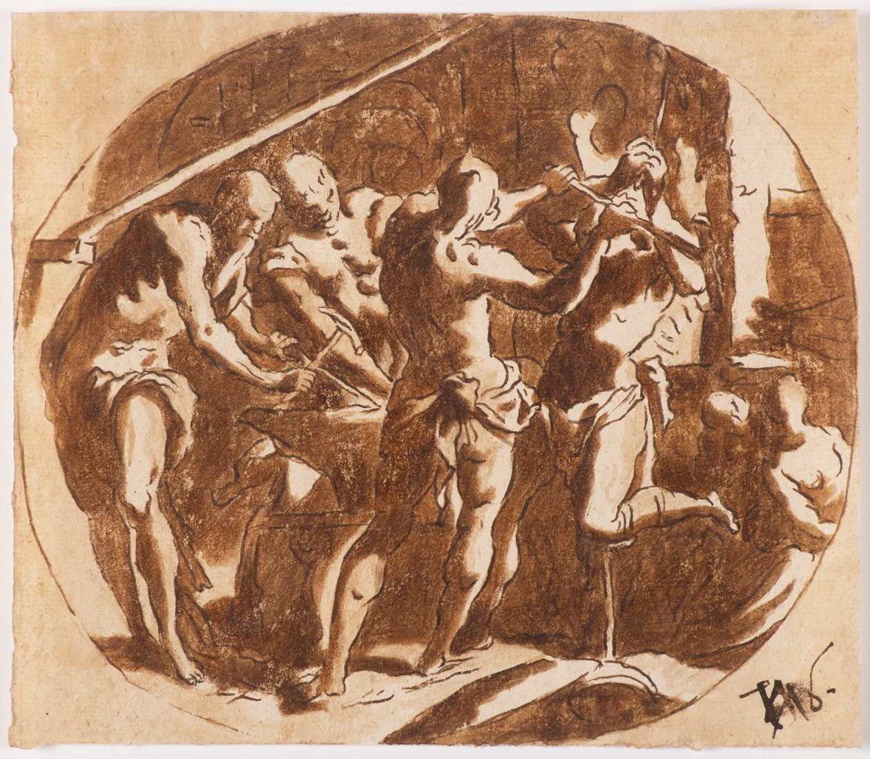 Héfaistos v kovárně. od Jacopo Palma il Giovane the Younger