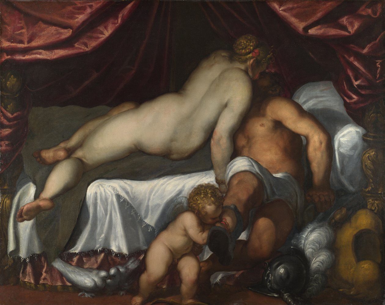 Mars a Venuše, asi 1590 od Jacopo Palma il Giovane the Younger