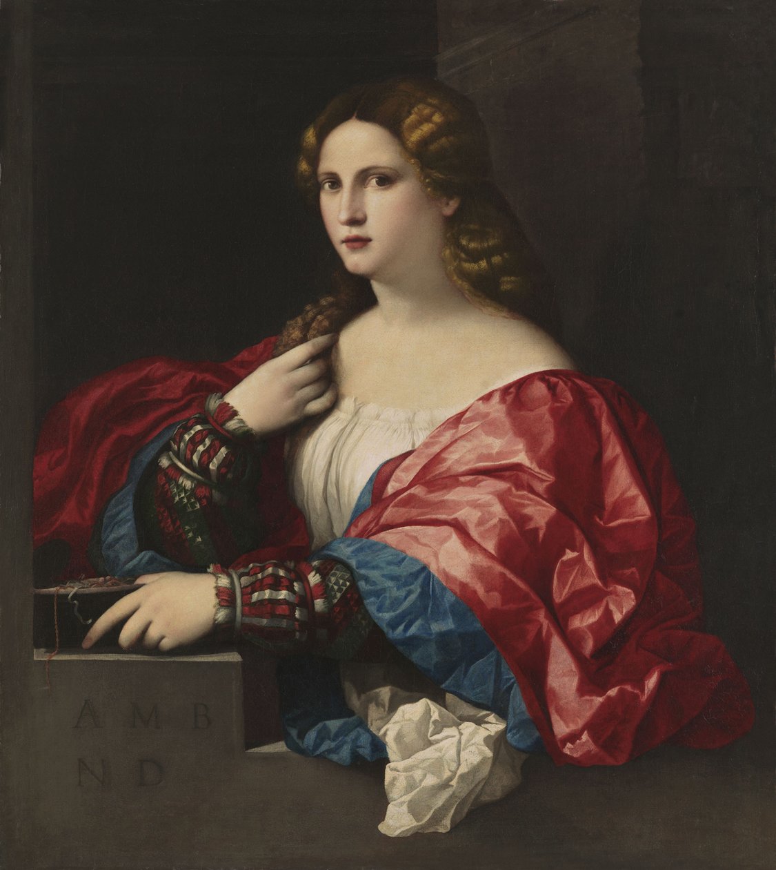 Portrét mladé ženy La Bella od Jacopo Palma il Vecchio the Elder